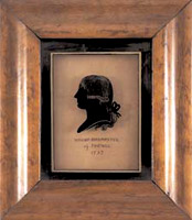 Profile portrait of William Beckford, 1797 Oil and gold on reverse of glass 7 1/8 x 6 1/4 inches (framed)